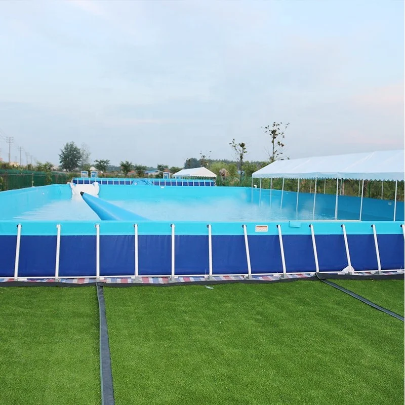Fashion design pvc adult children indoor outdoor large slide inflatable metal frame swimming pool for sale