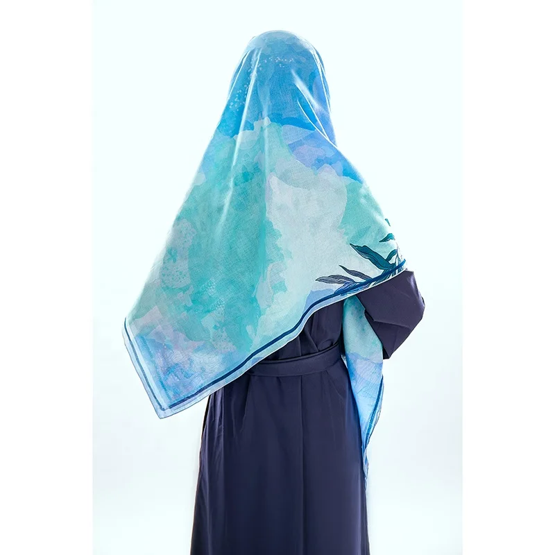 Wholesale Custom Fashion Lady Muslim Voile Scarf Hijab Printed