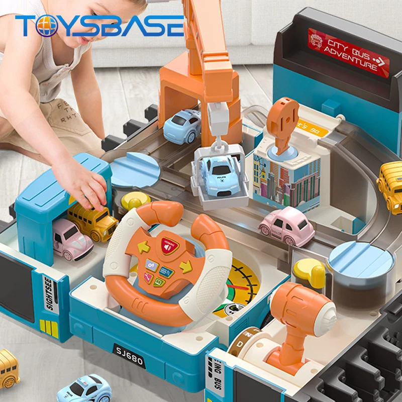 Двухслойный автобус Приключения трек автомобиль гараж игра DIY парковка игрушки