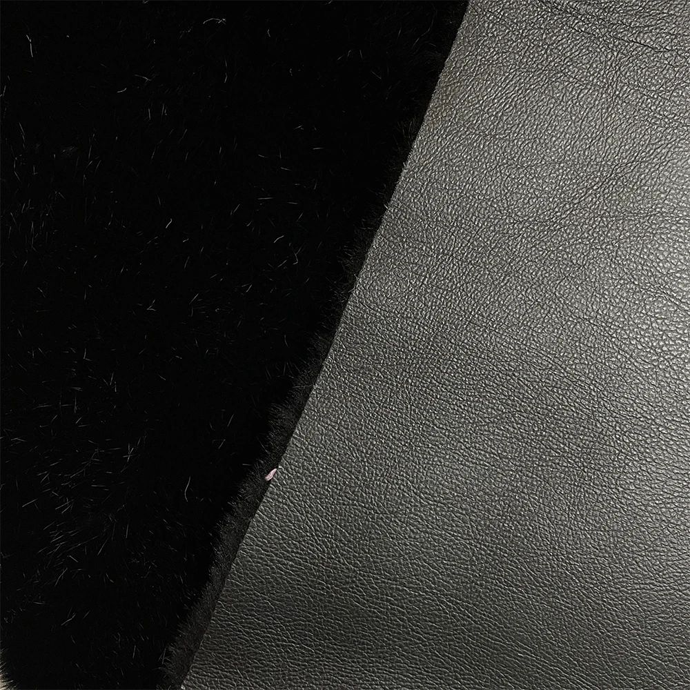 High Class Fur Fabric 100% Polyester Pu Bonded Fur Fabric Knitting Faux Mink Fur Plain Fabric For Winter Coat Shawl Poncho