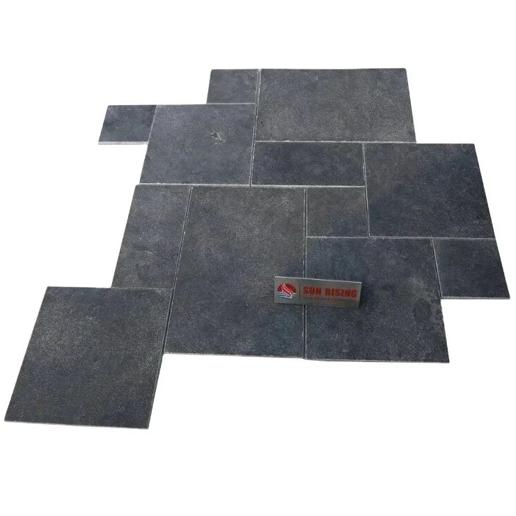 Honed and Tumbled Blue Limestone French Pattern Flooring Grey Limestone outside Floor Paver