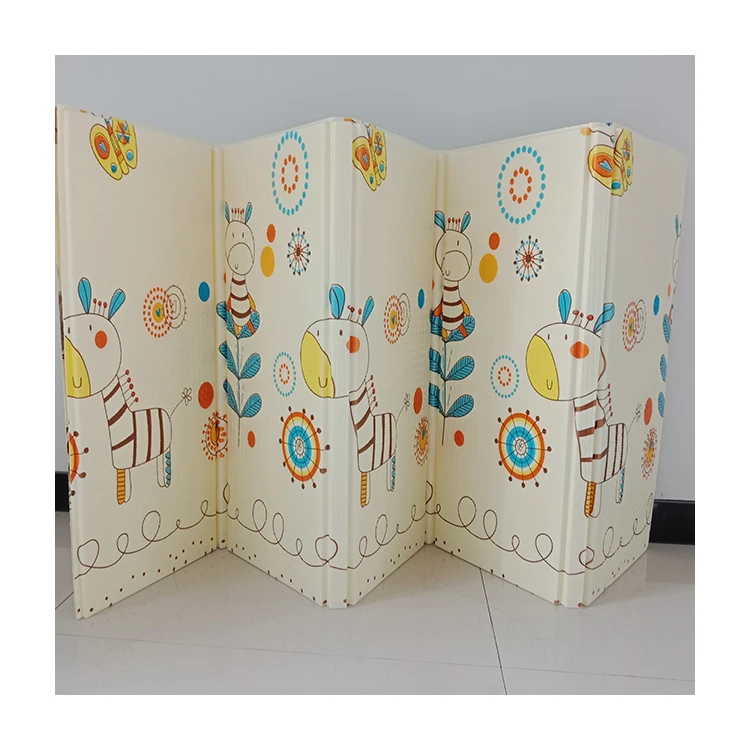 Double-sided foam cartoon odorless and easy to clean xpe folding baby crawling mat