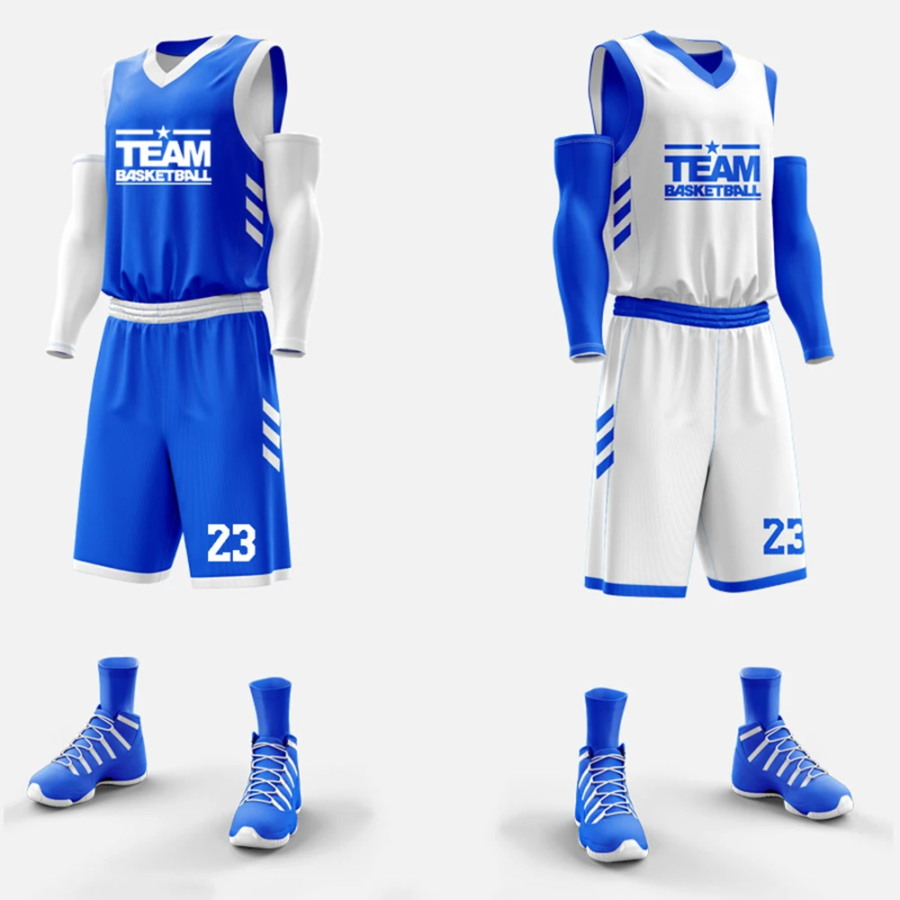 Комплект для баскетбола двусторонний, спортивный тренировочный матч, сетчатые шорты, дышащая быстросохнущая сублимационная печать