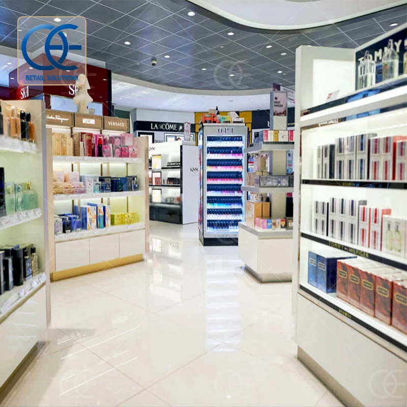 Mall Kiosk Perfume Display Stand Perfume Glass Display Stand For Perfumery Whole Shop Decor