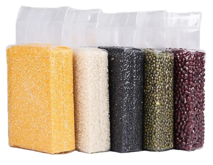 Transparent Embossed Vacuum Seal Food Meat Tea Brick Rice Coffee Packaging Bag