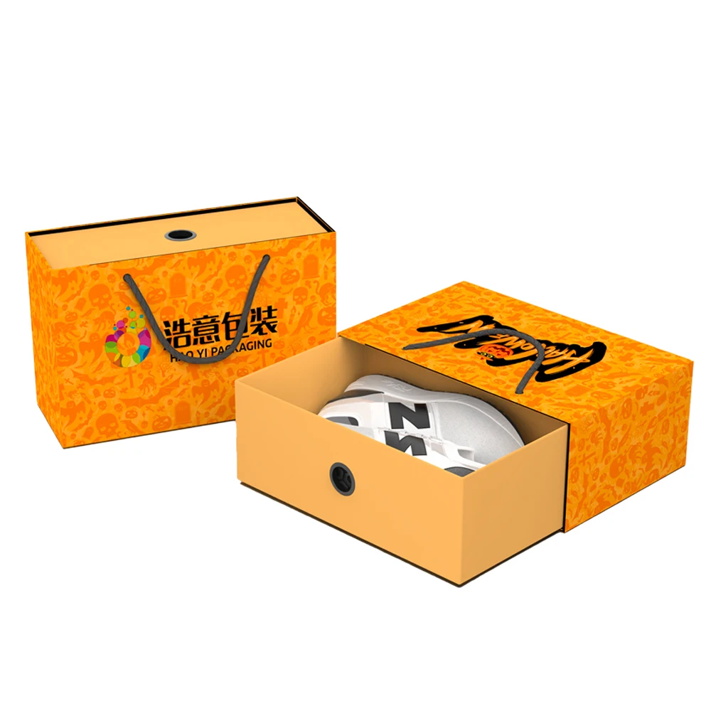 Custom boxes with logo packaging Luxury Clothes Shoes Gift Packaging Paper Box shoe valet box with Handle