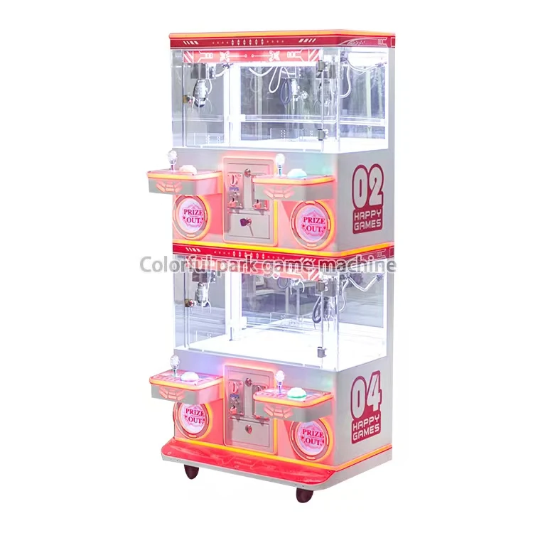 Custom Mini 4-Player Super Claw Crane Arcade Machine Multiple Colour Plush Candy Game Teddy Bear Doll Park Claw Machine Coin