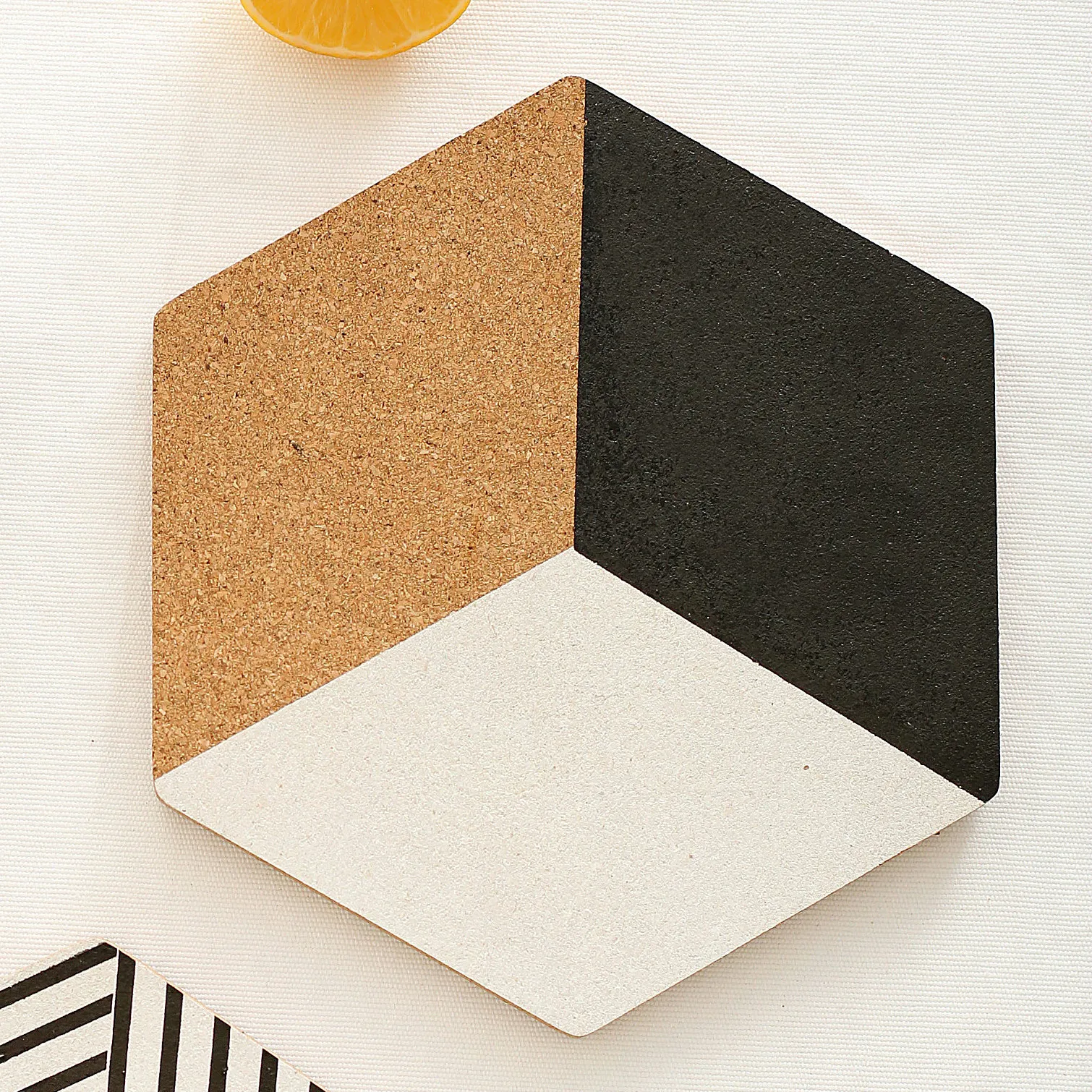 Original Design Hexagonal Cork Pot Placemats Household Nordic Style Non-slip Mat Restaurant Coffee Cup Mats