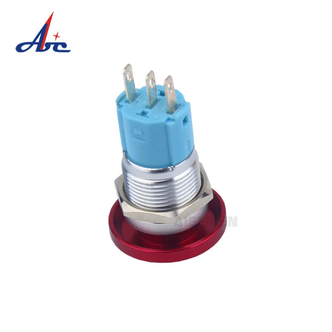 ABILKEEN 16mm Metal Push Button Switch 1NO 1NC Mushroom Head waterproof Stainless Steel Switch 220V push button Switch