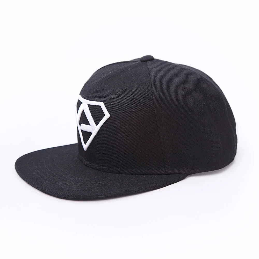 Custom Polyester Plain 6 Panel Acrylic Closed Back Gorras Cap Fitted Hat 3D Embroidery Logo Hop Snapback Cap Hat
