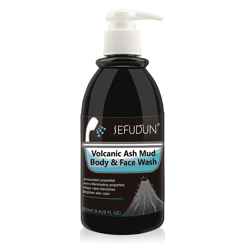 
Индивидуальный Логотип 250 мл вулканическая грязь для мытья всего тела мгновенный результат отбеливание глубокое очищение кожи увлажняющий отшелушивающий гель для душа 