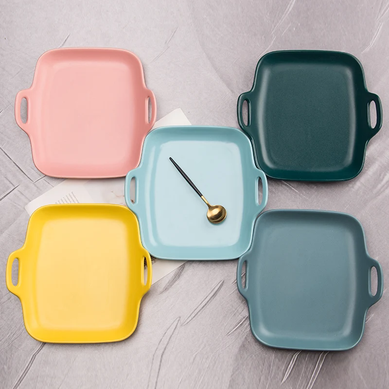 
Microwave Bake Tray Set Kitchenware Porcelain Bakeware Ceramic Baking Dish With Handles 