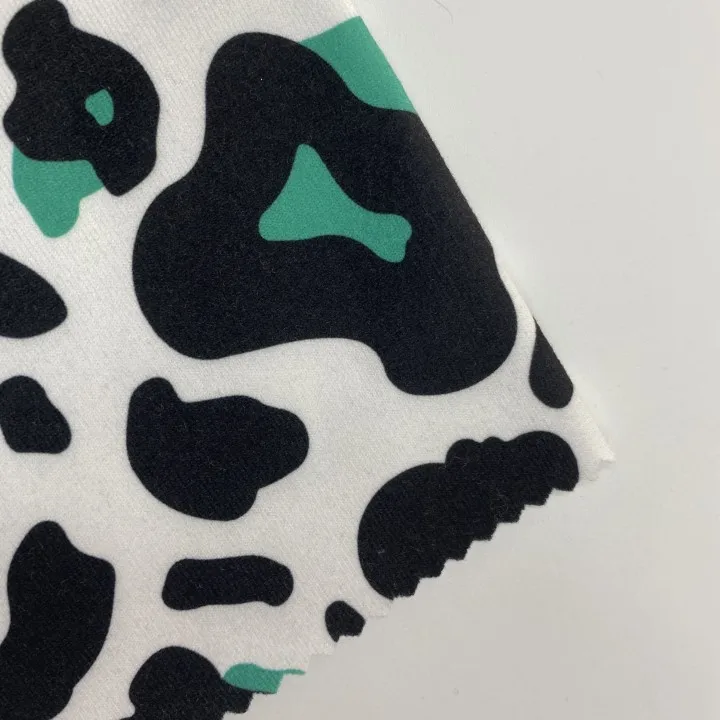 2022 New Arrival Hot Sale Wholesale Green Cow Digital Printing Polyester Fabric for Clothes
