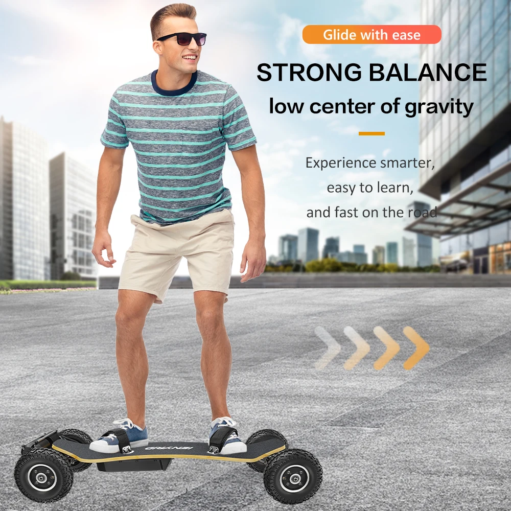 Terrain longboard boosted skateboard for Adults Dual Motor Each 1650W*2 180kg Max Load FCC ROHS CE off road electric skateboard