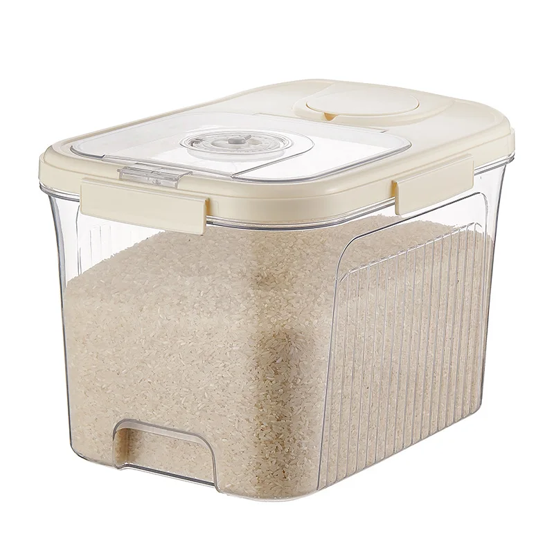 New Rice Dispenser Cylinder Moisture Proof Airtight Food Dispenser Bucket Rice Dispenser Bamboo For Rice Corn Coffee Bean Grain