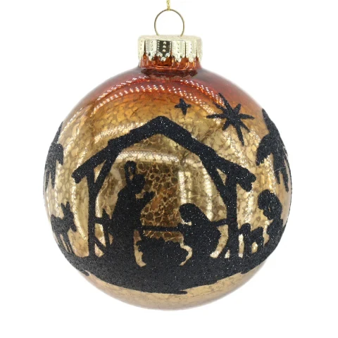 Handmade 10cm Transparent Glass Christmas Hanging Ball Eco-Friendly Indoor Fireplace Christmas Tree Pendant Decorations