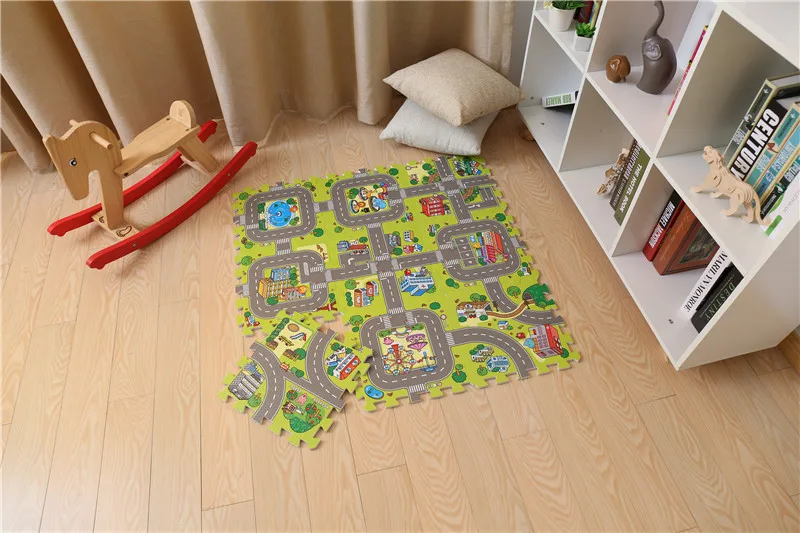 Детский коврик, игровой коврик city life