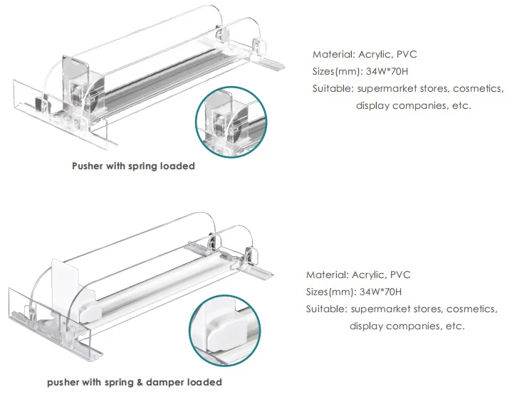 Supermarket Ciggarette Rack Divider Stock Shelf Bottal E Juice Spring Smart Exhibition Drink Canned Bottle Spice Pusher System