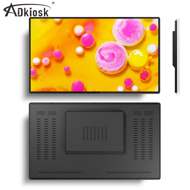 vertical 42inch lcd information totem interactive touch screen wall mounted internet kiosk