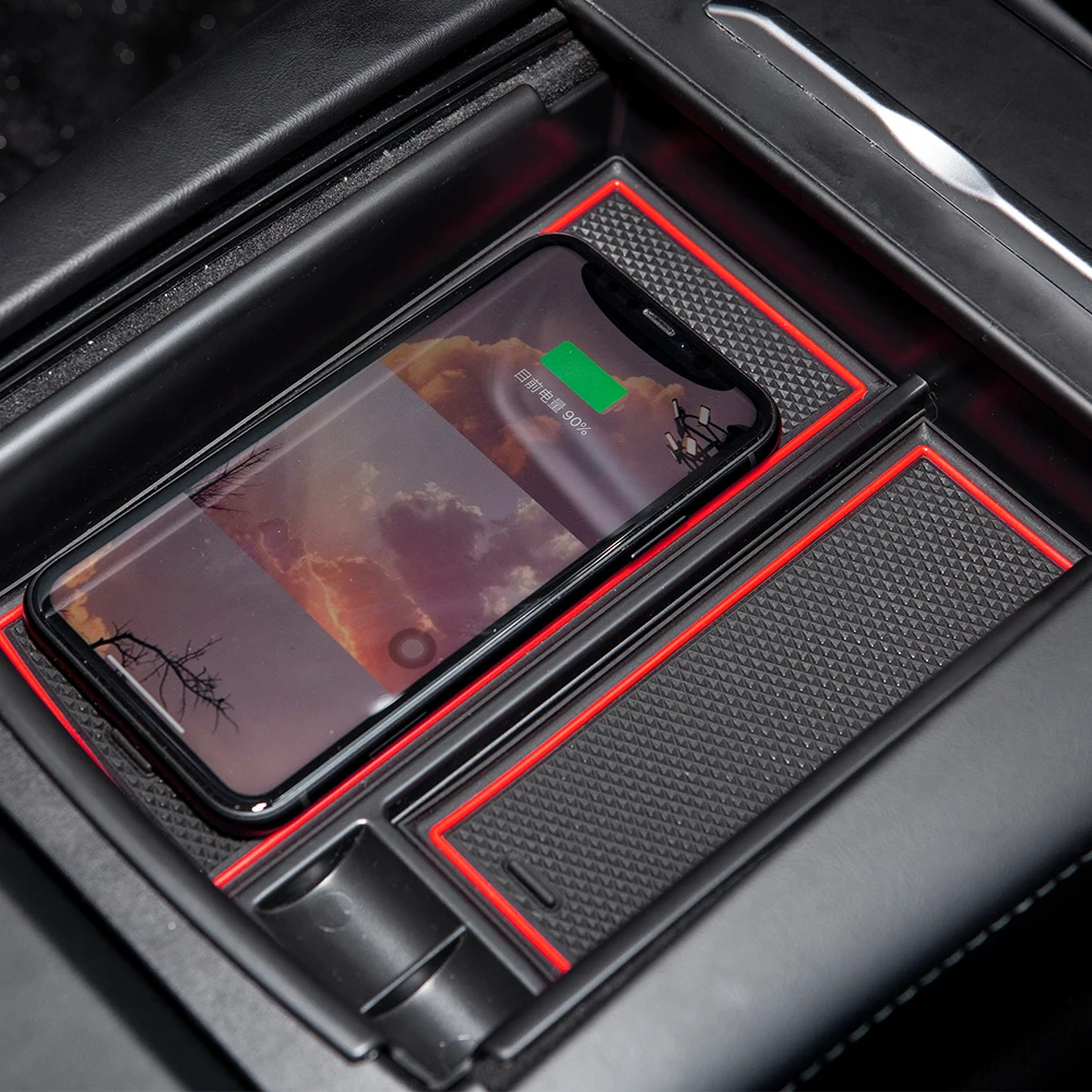  Коробка для хранения беспроводной зарядки Tesla Model