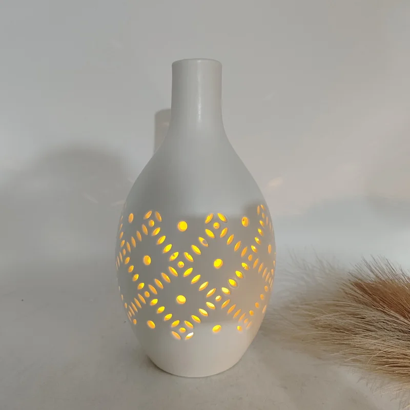 Modern Nordic Simple White Japanese Zen Coarse Pottery Ware Handmade Ceramic Vases for Flower Arrangement Wedding Decoration