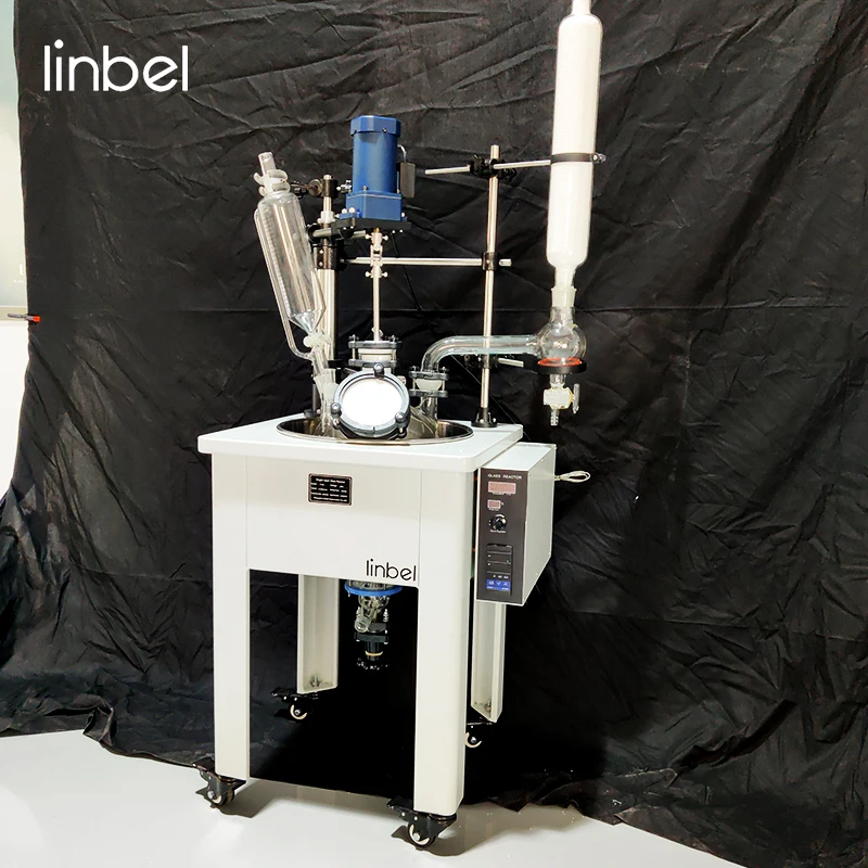Lab chemical filtering single-layer glass reactor vacuum glass homogenizer reactor price