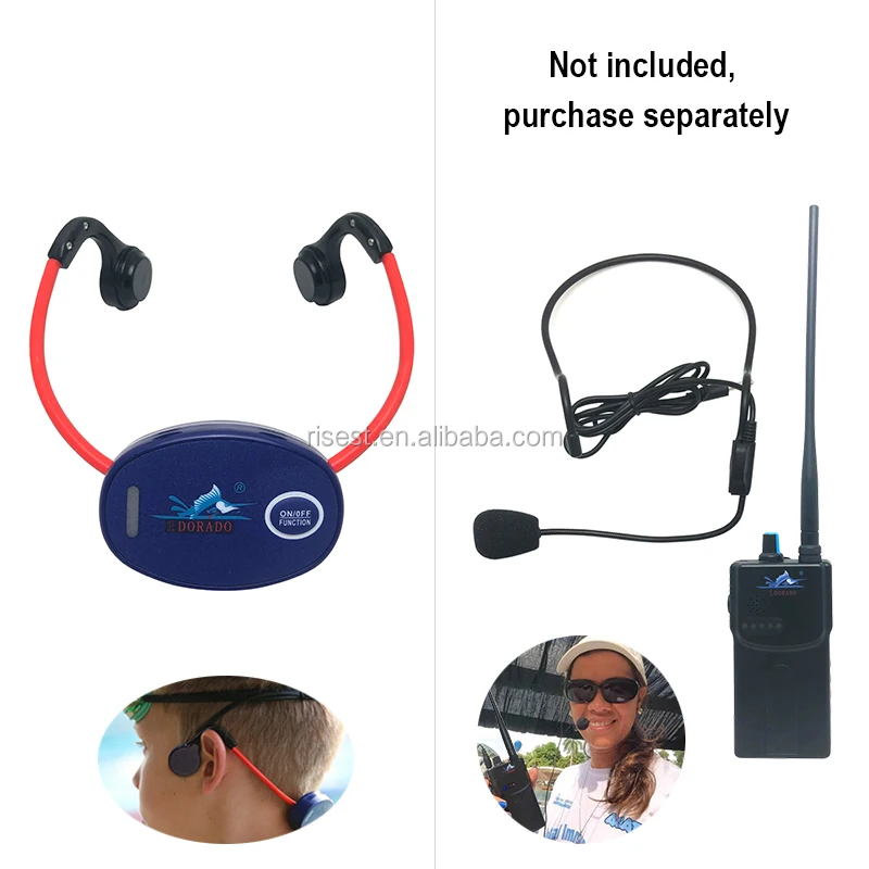 
Waterproof Wireless Swimming Training Real Time Communication Wireless Walkie Talkie Open Ear Bone Conduction Headphone Receiver 