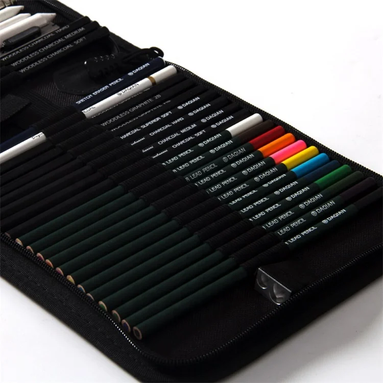 39pcs Professional sketch pencil set Art Set In Terylene Zipper Storage Case Drawing pencil set for KID