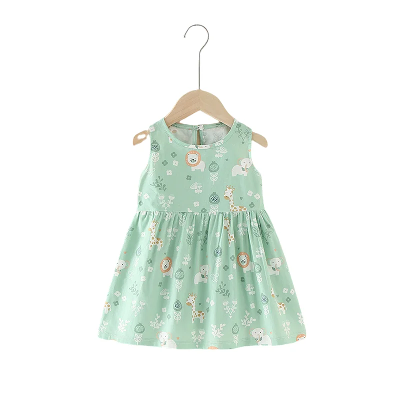 2022 Summer Toddler Girls Dresses Kids clothing Sleeveless Cute Print Flower Girl Dress Kids Birthday dresses for girls
