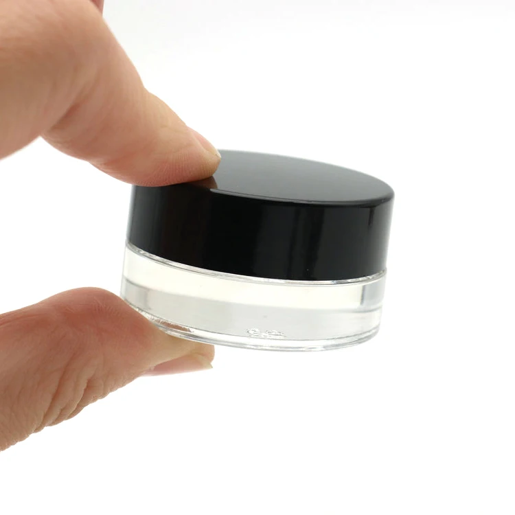 5ML Tiny beautiful little containers Empty Glass Cosmetic Pot Jars for Eye Shadow Nails Powder with screw on lids