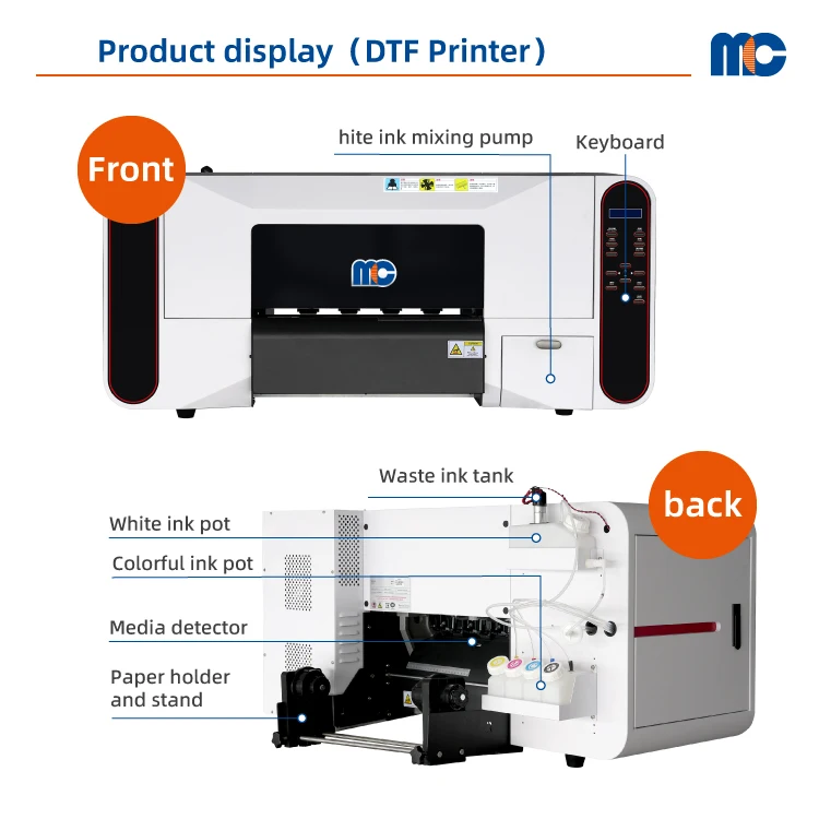 New A3 30cm Dtf Printer Easy-to-Operate Heat Transfer Pet Film Printer with Pigment Ink