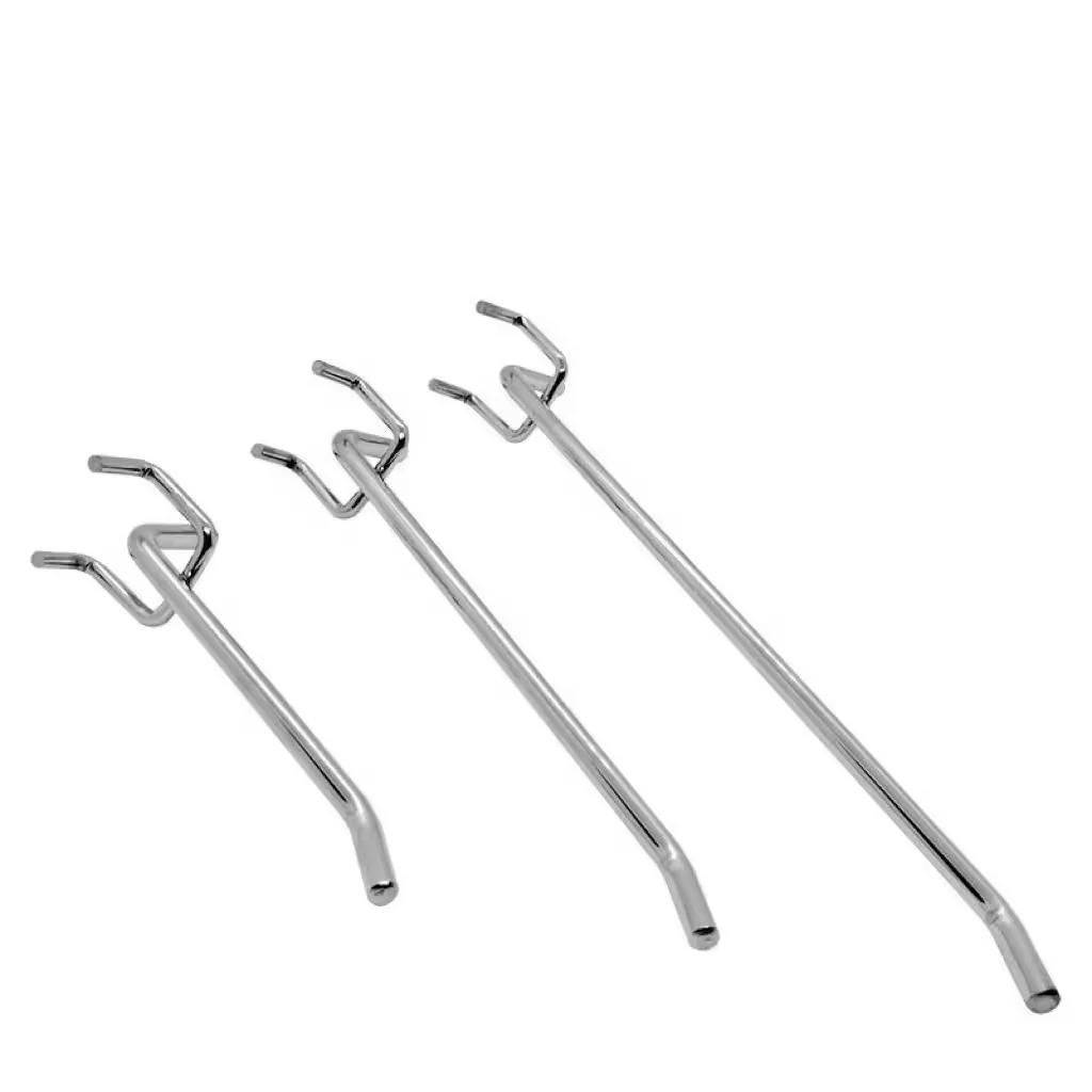 gird wall metal chrome display hooks silver for hanging goods supermarket shelf hooks