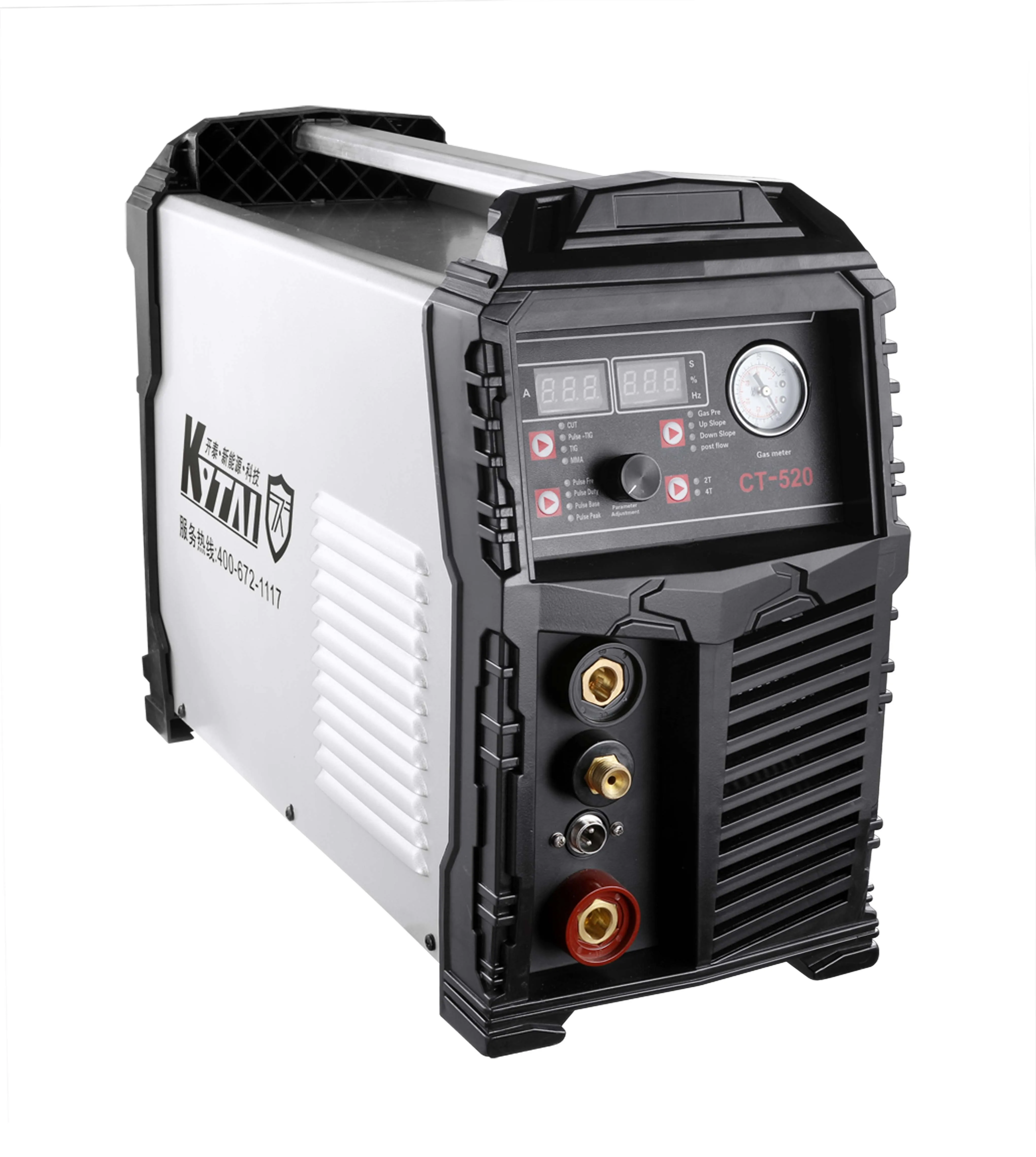 Compact Professional IGBT Inverter Plasma Cutting TIG Pulse TIG MMA 4 In1 Welding Machine CT-520  Plasma Cutter With Gas Meter