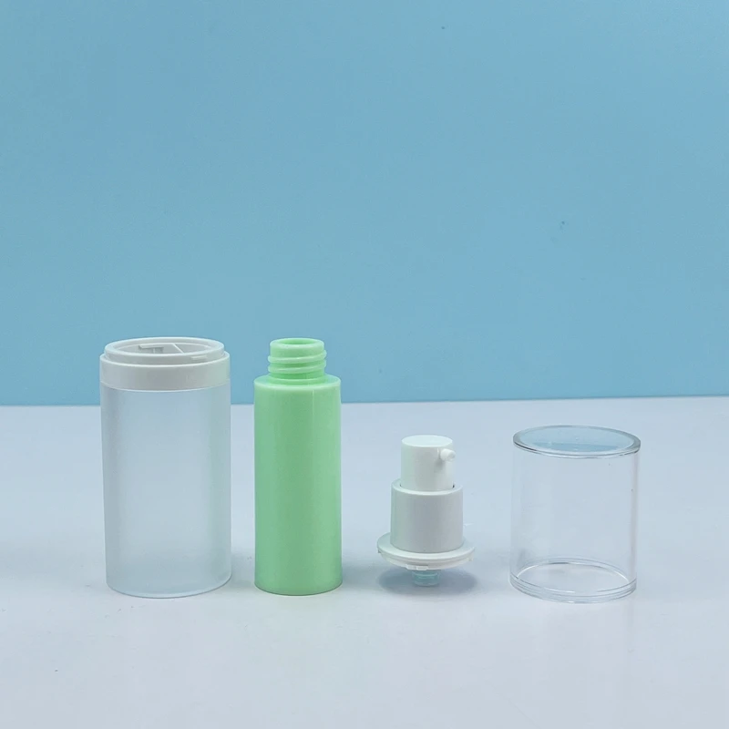 Refillable 15ml 30ml 50ml Serum green blue Plastic Cosmetic Lotion Airless Pump Bottle Luxury for Skincare with Pump