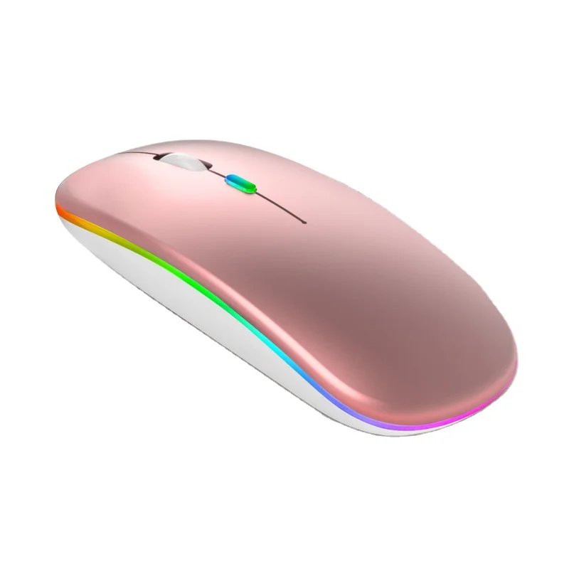 
Laser LED Logo Lighted Up Rechargeable Pink Girls Wireless Mouse 