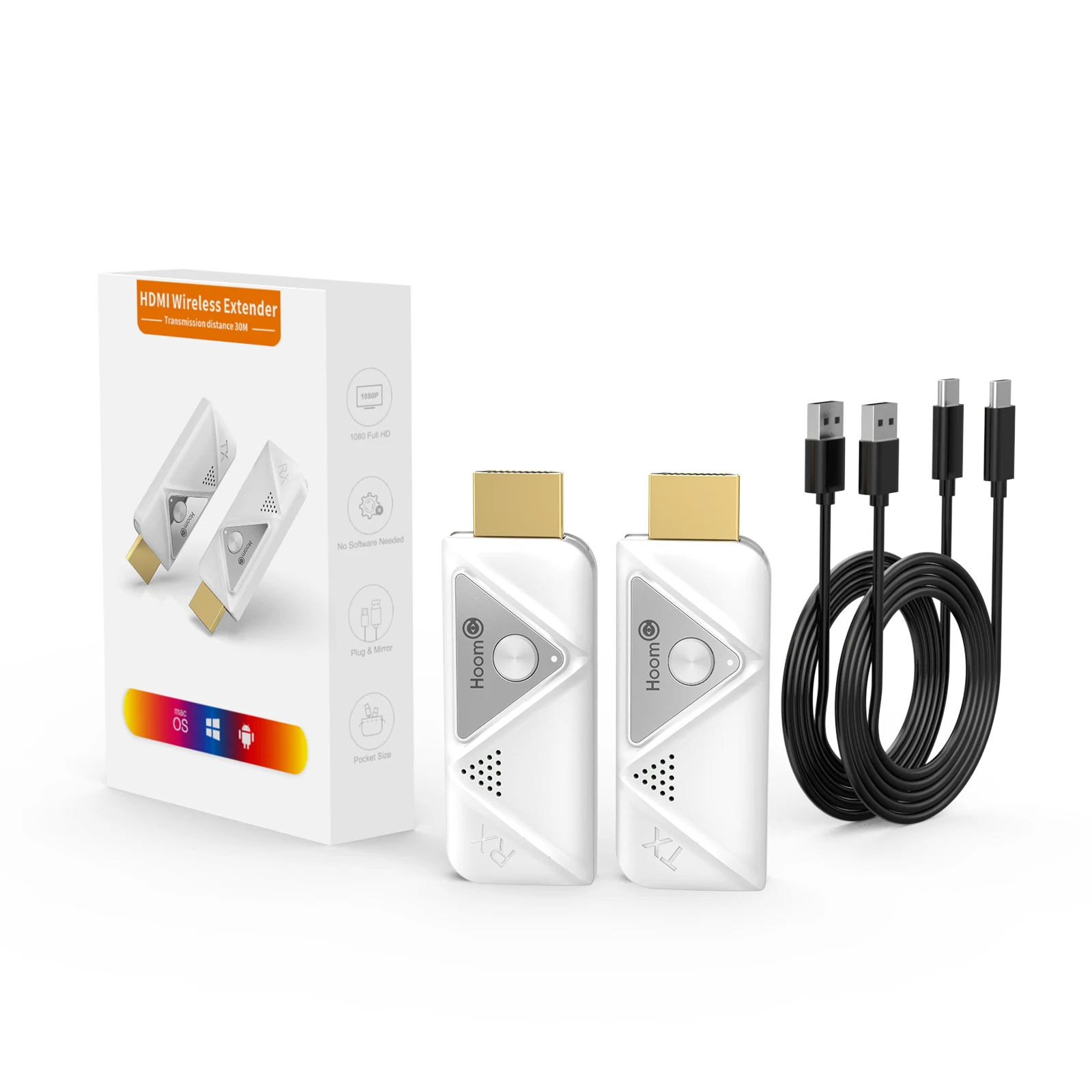 Hoomc 1080P 60 Гц беспроводной HDMI видео передатчик приемник 30 м Диапазон Wi-Fi с поддержкой для конференций