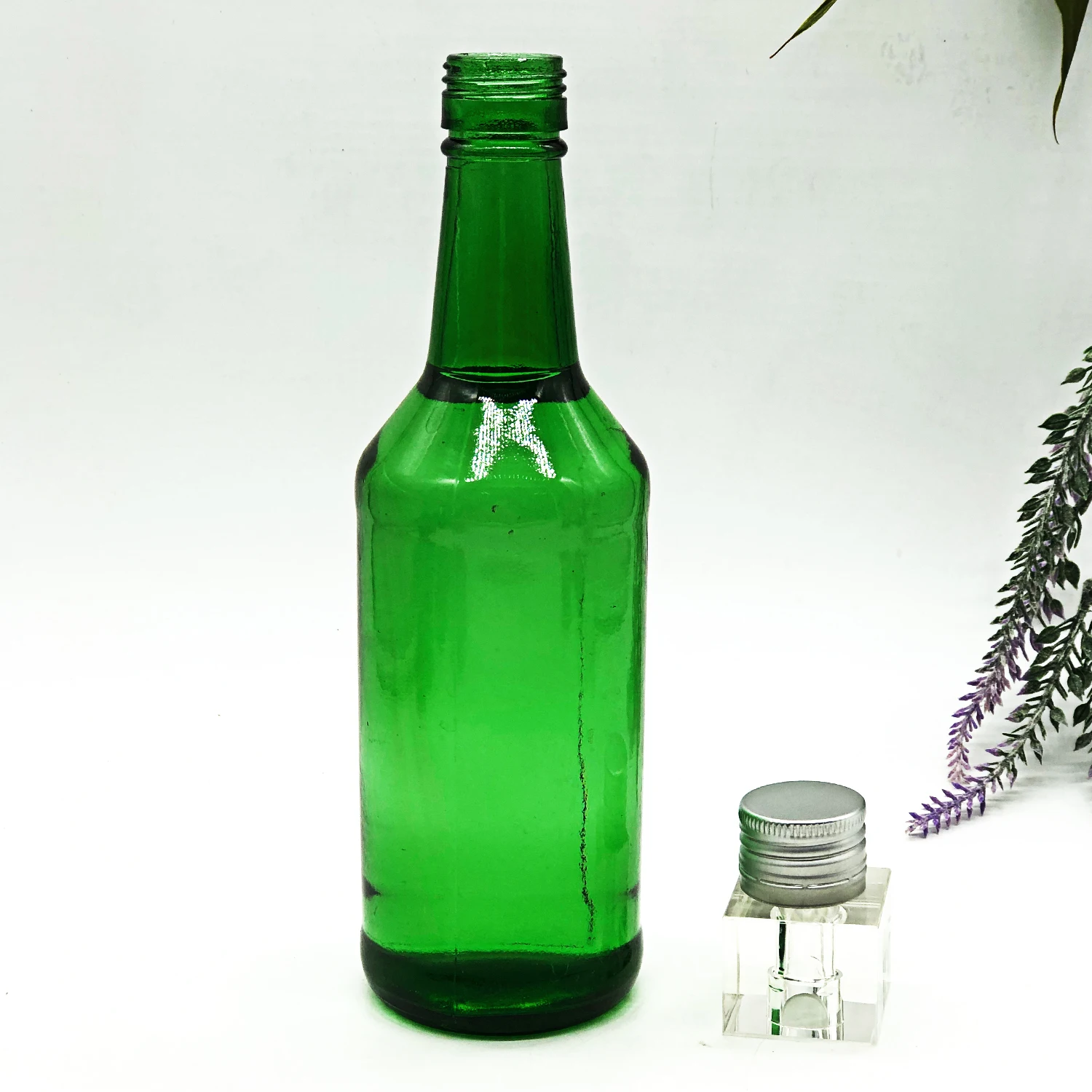 360 мл светло-зеленая бутылка для ликера soju с алюминиевой крышкой