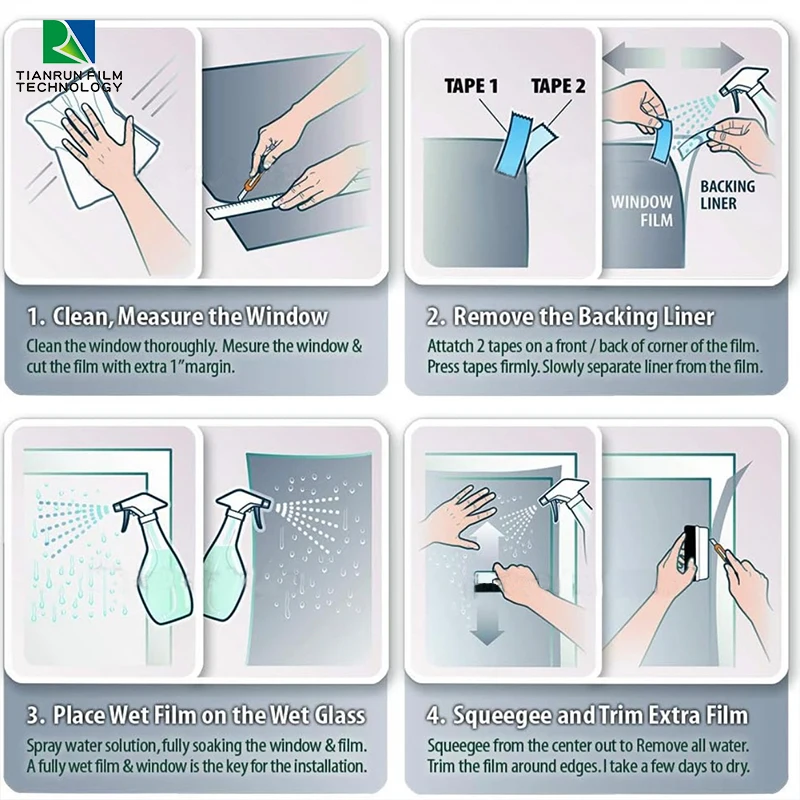 Heat Insulation privacy window covering One Way Window Film For Glass insulation window film