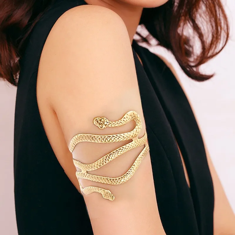 Punk Coiled Snake Spiral Upper Arm Cuff Armlet Armband Bangle Women Jewelry Egypt Swirl Snake Arm Cuff Armlet