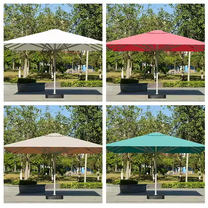 Large Size Aluminium Thick Umbrella Square Market Parasol Outdoor Garden Patio Umbrella For Parking Lot