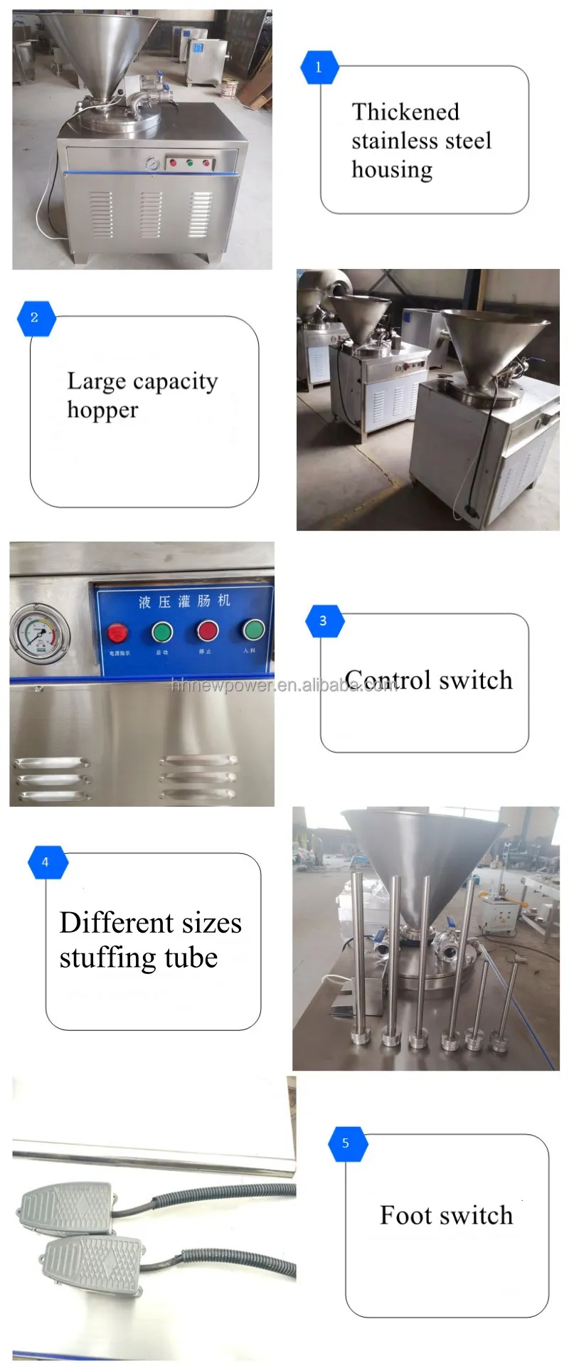 Automatic Sausage Clipper Machine for Sausage Making Machine Double Clipper Machine 220V Stainless Steel 304 Sausage Cutter