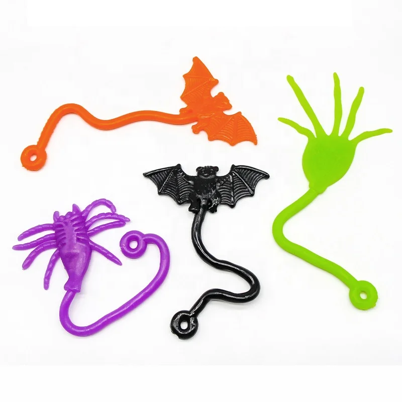 Hot Elastic Ghost Hand Sticky Toy Halloween Gift Wall Climbing Bat TPR Sticky Scorpion Stretchy Toys Classic Little Toys Factory