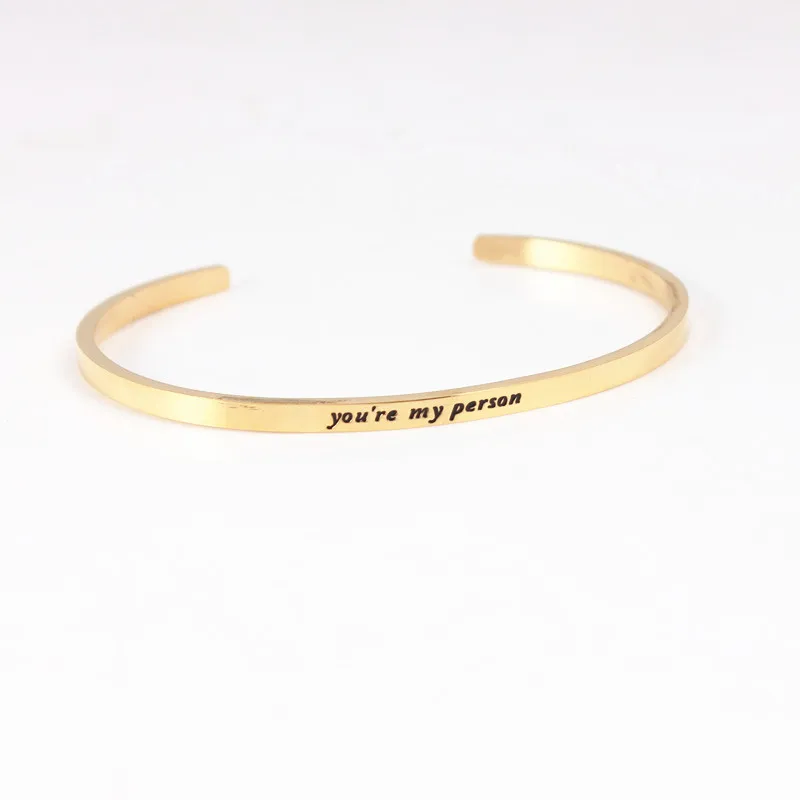 Personalized Bangle Bracelets Stainless Steel Custom Engraved Wrist Bracelet Cuff Bangle Inspirational Quote Message Bracelets