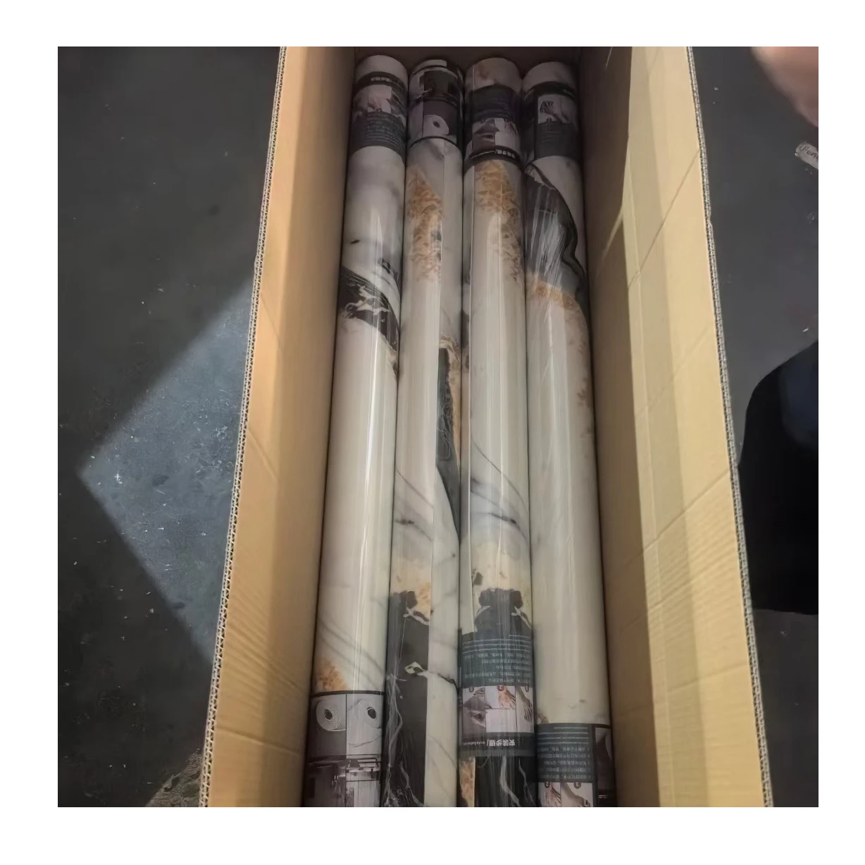 factory price oem 3m roll 40/60/120cm width pvc mable sticker gloss sticker wall paper sticker 3d pvc wall decoration