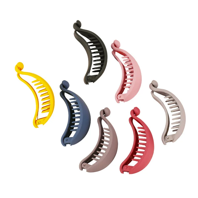 Hair Styling Tool Banana Shaped Grip Slide Hair Accessory Frosting pure colour Standard Banana Clip