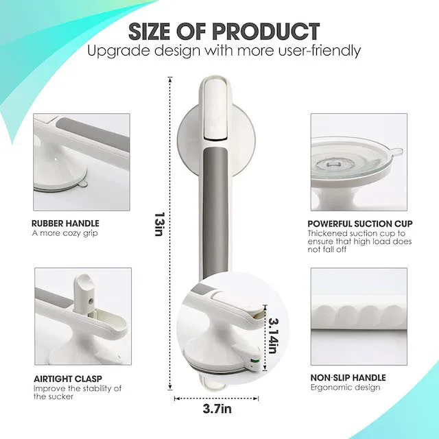 Bathroom Baby Elderly Assistance Products Suction Grab Bars for Shower - Handles for Seniors, Tub and Toilet Safety Balance Bar