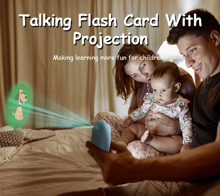 With Projection Lamp Preschool Flash Cards English Speaker Educational ABS Kids Learning Machine