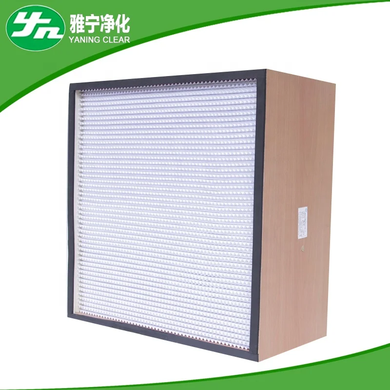 Deep Pleat Performance Air Filtration Fan Filter Unit Laminar Flow Hood Fiberglass Media H14 Air Purifier HEPA Air Filter