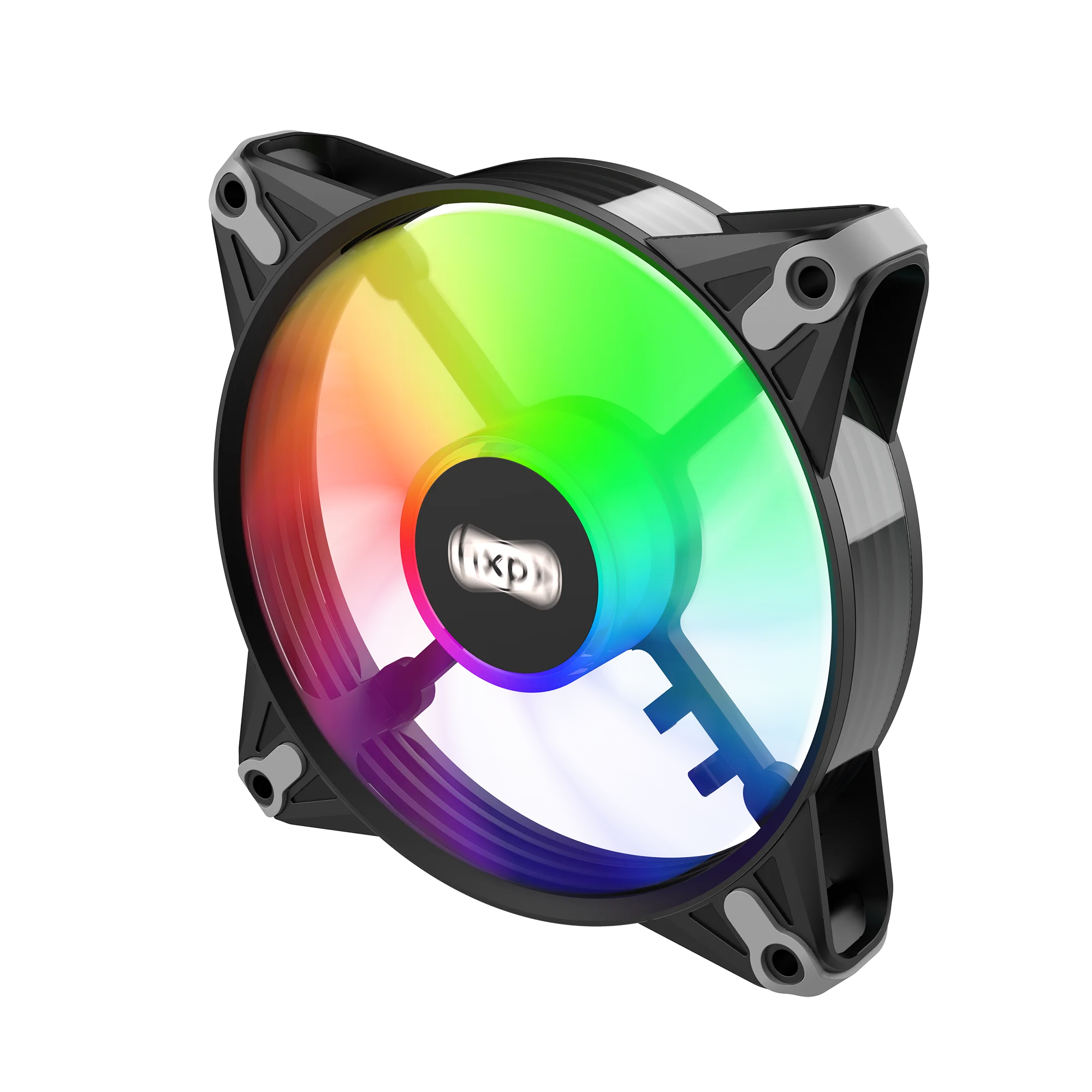 Wholesale OEM Icy frost-F-IF12 120mm BLACK Molex 4PIN RGB Case fan heatstick PC computer Cooling fan Fixed color Crystal LED