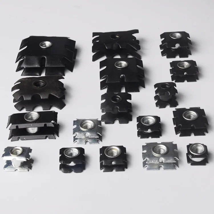 M6 M8 fittings tube Connector nuts 65 Mn Carbon steel Sunflower Round star Nut Plum-Blossom Shrapnel Pipe Nut for Fitting